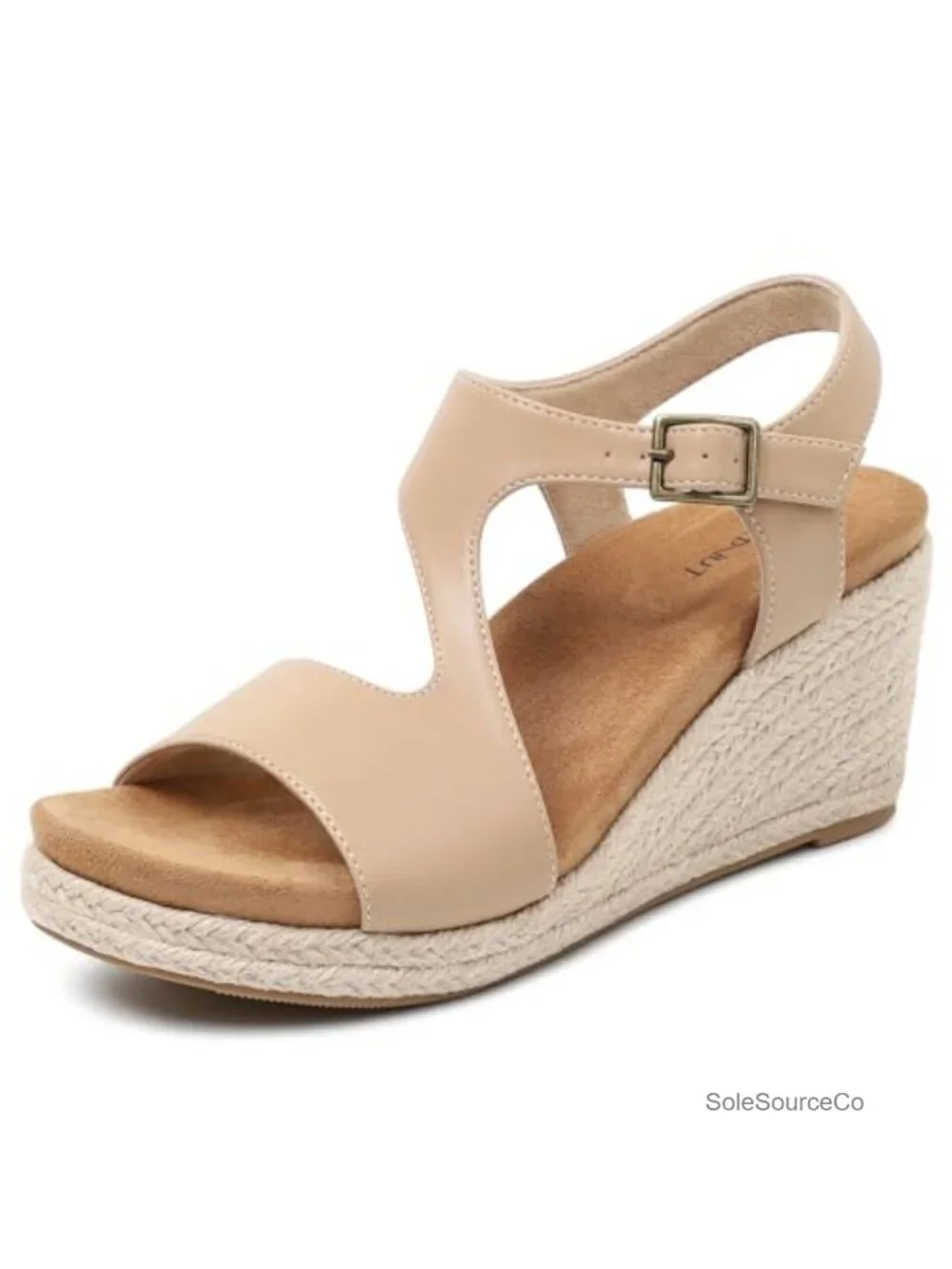 Womens Platform Wedge Sandals Espadrilles Open Toe Ankle Strap PU Faux Leather,